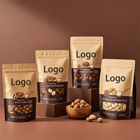 Staande zak met venster, hersluitbaar, voor snacks, noten, gedroogd fruit, aluminiumfolie, PET voedselzak, plastic ritssluiting