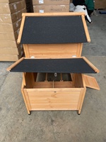 XPT026 Poulailler moderne en bois pour animaux de compagnie Couleur naturelle pour extérieur Ferme Maison Poulet Run Large