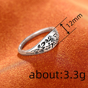 Anello H432 in Oro Massiccio 18K con Motivo Vegetale, Stile Romantico, Unisex, per Uso Quotidiano, Gioielleria Fine - Product Image 5