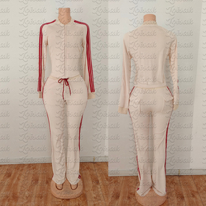 Vêtements pour femmes personnalisés Y2K, logo brodé, jogging en <span class=keywords><strong>velours</strong></span>, veste en <span class=keywords><strong>velours</strong></span> et <span class=keywords><strong>pantalon</strong></span> long pour grande fille, ensembles deux pièces - Product Image 5