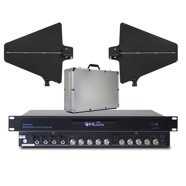 Manufacturer 4 Channel Extended Long Range Beltpack Uhf Wireless Microphone Receiver Antenna Booster Amplifier System for Mic