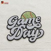 Patchs thermocollants en chenille écologiques, broderie personnalisée de sequins, applique lettres pour le jour de match universitaire, pour vestes et casquettes