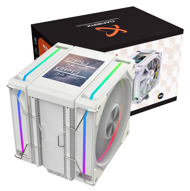 OEM Gamer-X MK8 120mm CPU Air Cooler 6 Heat Pipes Gaming ARGB Fluid Bearing Copper PWM LCD Display 35dBA Quiet