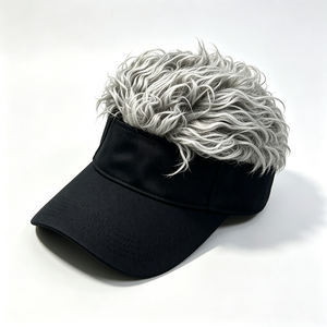 Gorra con Visera de Pelo Sintético Novedosa, Visera de Pelo Falso, Sombrero con Visera Ajustable de Ala Negra para Fiesta, Disfraz, Halloween, Cosplay, Deportes, Viajes - Product Image 4