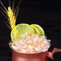 Set Cangkir Koktail Mewah 400ml Edisi Profesional Rose Gold Jepang Ramah Lingkungan Baja Tahan Karat Pengapian Api Court Moscow