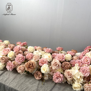 DKB Haute Qualité <span class=keywords><strong>De</strong></span> Luxe Nude Rose Artificielle Fleur Boule <span class=keywords><strong>Chemin</strong></span> <span class=keywords><strong>De</strong></span> <span class=keywords><strong>Table</strong></span> <span class=keywords><strong>De</strong></span> Mariage Décoration Fleur Chemins <span class=keywords><strong>De</strong></span> <span class=keywords><strong>Table</strong></span> Pour <span class=keywords><strong>Table</strong></span> Déco - Product Image 3
