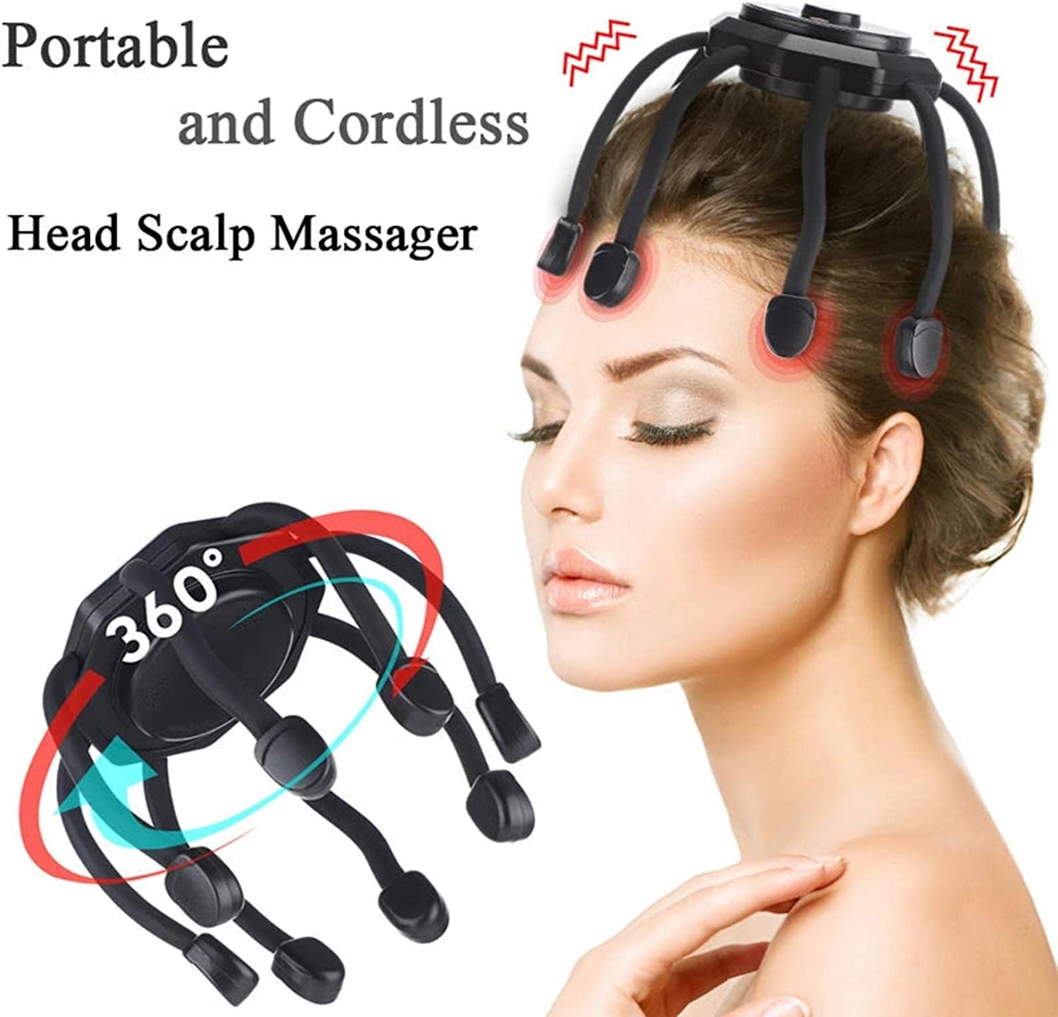 Automatic 8 Heads Finger Vibrating Octopus Scalp Head Massager Rechargeable  Smart Vibration Spider Head Massage Tool| Alibaba.com