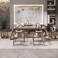 Nouvelle combinaison table et chaises en bois massif de style chinois, ensemble complet pour salon, usage domestique, table de réception pour la préparation du thé