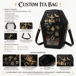 Sac Ita personnalisé avec fenêtre transparente, design gothique pierre tombale - Product Image 3