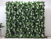 Vente en gros 3D enroulé suspendu fausse fleur artificielle mur végétal de simulation fleur ornementale feuilles vertes mur végétal artificiel