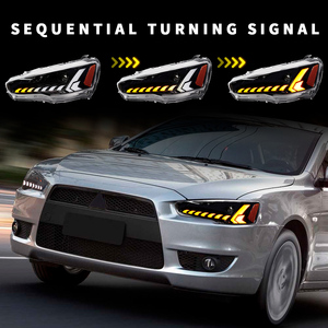 Fari Anteriori Arcaici Full LED per Mitsubishi Lancer Ex <span class=keywords><strong>Evo</strong></span> 2008-2017 con Indicatore di Direzione Sequenziale - Product Image 3