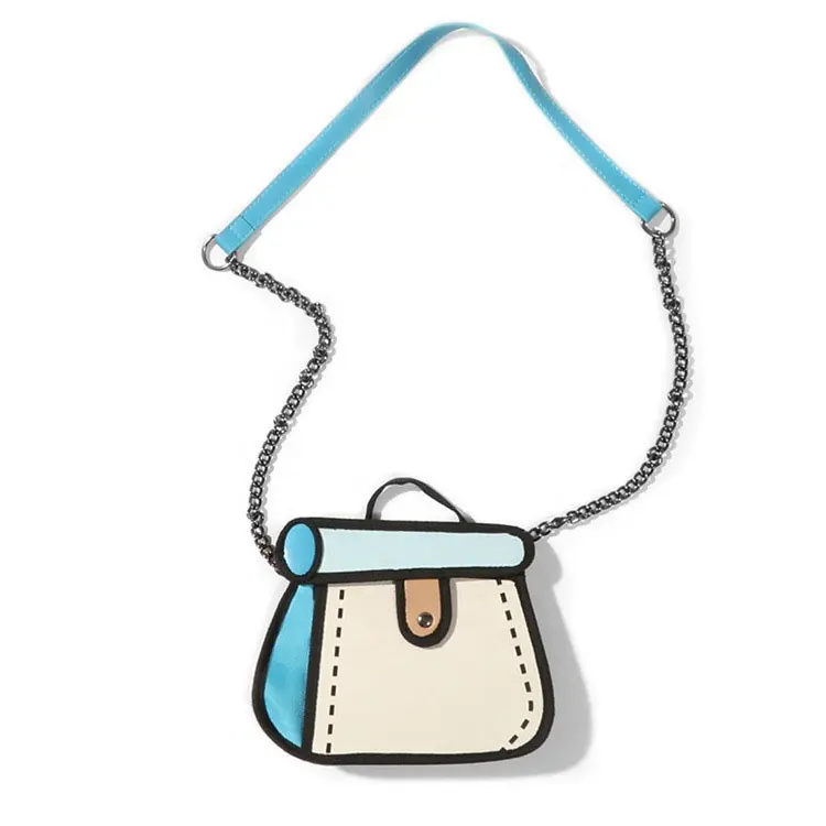 Bolso bandolera de lona con dibujos animados en 3D de alta calidad para mujer, bolso de hombro 2D para estudiante, bolso para Niñas para adolescentes