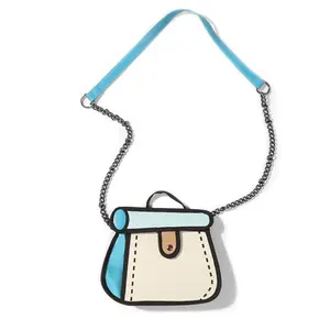 High Quality 3D Cartoon Canvas Women Crossbody Messenger Bag Student 2D Shoulder Bag Girls Handbag For Teenager