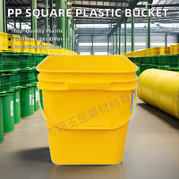 Ember Plastik Silinder Ramah Lingkungan Kosong 20L OEM Logo Kustom dengan Tutup Grosir Pabrik