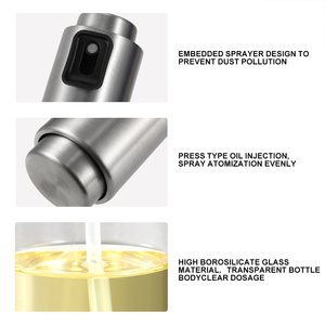 Hot Seller High Quality 130ml <strong>Cooking</strong> Olive <strong>Oil</strong> <strong>Spray</strong> Airless High Borosilicate Glass Bottle 304 Stainless Steel for <strong>Oil</strong> Sprayer - Product Image 4