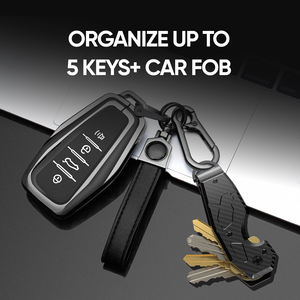 سلسلة مفاتيح عصرية من ألياف الكربون وسبائك الألومنيوم للرجال سكين أدوات متعددة للأنشطة الخارجية لمنظم المفاتيح هدية EDC - Product Image 3