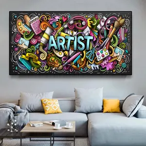 Street Graffiti Artist Posters and Prints Cartoon Pop Art Canvas Paintings Colorful Wall Pictures