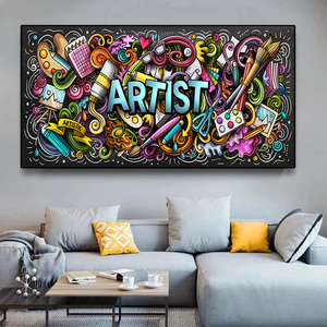 Street Graffiti Artist poster e stampe Cartoon Pop Art dipinti su tela <span class=keywords><strong>immagini</strong></span> colorate <span class=keywords><strong>da</strong></span> parete
