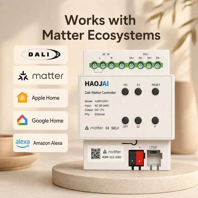 Reliable Matter Hub Tuya Zigbee Thread Wired DALI Smart Home Bridge Thread Matter Gateway System with Smart Lighting Automation