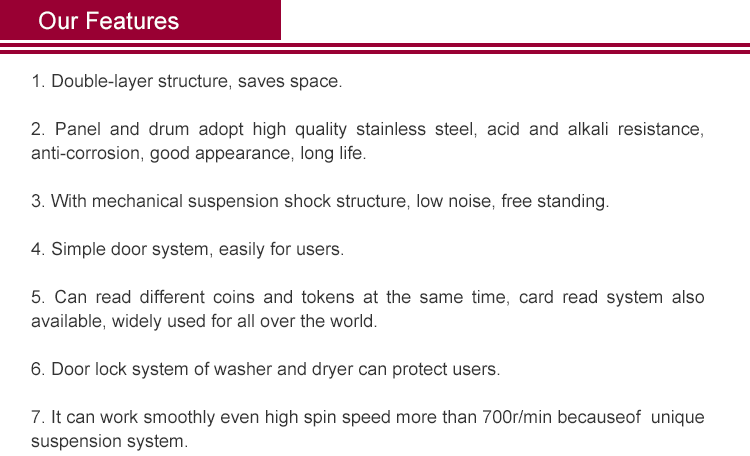 Industrial Commercial Automatic Coin Operated Washing Machine 12kg to 20 kg Washing Capacity Laundry Washing Dry Machine
