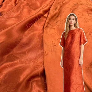 Nhà Máy Tùy Chỉnh 195gsm 65% <span class=keywords><strong>Viscose</strong></span> 35% Rayon Váy Vải Thanh Lịch Retro Vải Bán Buôn <span class=keywords><strong>Viscose</strong></span> Hai Mặt Jacquard Vải - Product Image 1