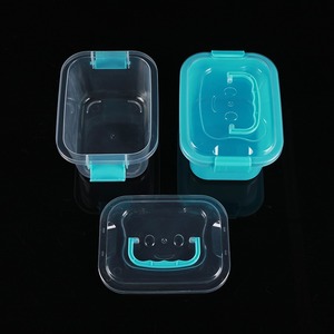 Mini Transparent Desktop <b>Storage</b> Box With Handle For Snacks Car Toy Organizer Rectangular <b>Stackable</b> Lid Food <b>Container</b> - Product Image 2
