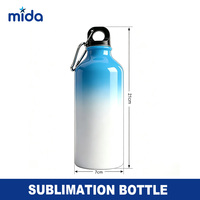 Bouteille d'eau en aluminium de 600 ml avec design dégradé par sublimation pour les activités de plein air et les cadeaux