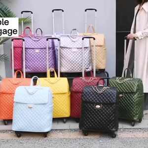 Fashion 20 Inch Trolley Luggage Soft PU Leather Essential <strong>Travel</strong> Case <strong>with</strong> <strong>Wheels</strong> Wheelie <strong>Bag</strong> for Convenient <strong>Travel</strong> - Product Image 5