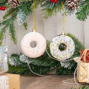Adorno Navideño Colgante de Cristal con Forma de Donut, con Impresión UV, para Decoración Navideña, en Oferta - Product Image 2