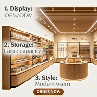 Meuble de présentation robuste et écologique sur mesure pour magasin de pêche, comptoir mural éclairé par LED pour la vente de cannes à pêche et leur accessoires