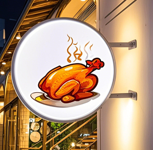 Doppelseitige <span class=keywords><strong>LED</strong></span>-Licht platte Wandbehang Acryl Leuchtendes Seitens child Quadratisches Muster Blister Seite Hängende Werbung Leuchtkästen - Product Image 3