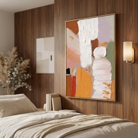 Peinture à l'huile 3D moderne à texture épaisse, peinte à la main, pastel, abstraite, colorée, sur toile, décoration murale pour salon