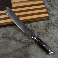 Couteau de boucher forgé à la main de 9 pouces à lame tranchante en acier damassé de qualité supérieure avec manche ergonomique à double traversins couteau de chef de cuisine
