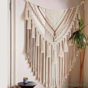 Tapiz de macramé grande personalizado, 100% algodón moderno, atrapasueños para colgar en la pared, para dormitorio, decoración del hogar, arte de guardería - Product Image 1