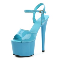 Sandales à plateforme pour femmes, ouvertes, d'été, à talons hauts, imperméables, légères, antidérapantes, à boutons, mode, boîte de nuit, pole dance, 16,5 cm