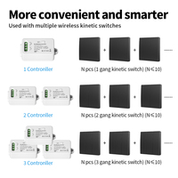 Juego de control dual de un canal de autoalimentación, interruptor impermeable RF433, interruptor cinético inalámbrico para luz/hogar inteligente