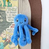 En stock : Adorable poulpe bleu en peluche de coton de 10 cm, porte-clés, jouet à suspendre pour sac à dos, pour machine à griffes