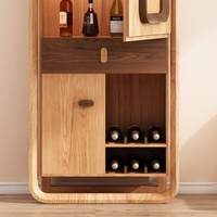 En gros Style Chinois Moderne Comptoir De Vin De Stockage Pliant En Bois Bar Cabinet Salon