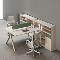 Postes de travail ergonomiques modernes avec bureau et rangement intégré pour équipe – Solutions de mobilier de bureau commercial tout-en-un