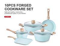 Ensemble de casseroles et poêles antiadhésives, ensemble de 6 pièces pour cuisinière à induction, ensemble de cuisine non toxique avec poêles à frire
