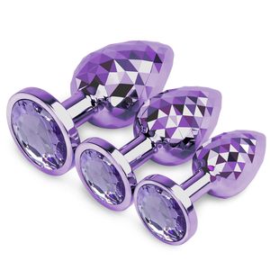 3 Pak sumbat pantat Set mewah geometris berlian desain <span class=keywords><strong>Anal</strong></span> Dilator mainan seks dewasa G Spot prostat stimulasi logam sumbat bokong - Product Image 1