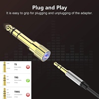 6.35mm 1/4 inç erkek 3.5mm 1/8 inç kadın Stereo ses jakı adaptörü PC için marka yeni gitar amplifikatörü kulaklık Aux