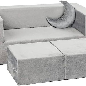 Canapé-lit modulaire pour enfants, gris, en mousse, pliable, confortable, design moderne, pour garçon de 3 ans et plus - Product Image 2