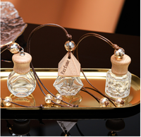 Diffuseur de parfum de voiture en verre transparent de luxe Offre Spéciale 6ml 8ml 9ml 10ml désodorisant avec bouchon en liège et couvercle en bois de luxe