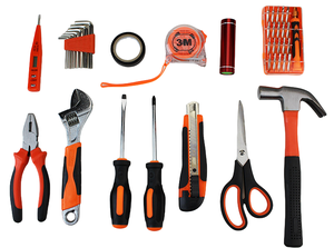 Mini ensemble d'outils à main multifonctionnels pour la réparation à domicile en acier au carbone OEM de 16 pièces avec étui rigide - Product Image 4