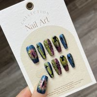 Ongles Press-on Faits Main Effet Galaxie Œil de Chat, Design Mystique Cyberpunk Ciel Étoilé Y2K, Esthétique Sombre Gothique, Scintillants Personnalisés, Vente en Gros