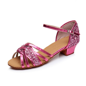 Ragazze bambini scarpe da ballo latino scarpe morbide dorate prestazioni per bambini suola in pelle scamosciata per <span class=keywords><strong>la</strong></span> <span class=keywords><strong>pratica</strong></span> di danza e Performance - Product Image 2