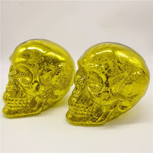 หัวผีทำจากแก้วลายฮาโลวีนมีไฟน่ากลัวสำหรับตกแต่งสวนงานฝีมือปาร์ตี้โครงกระดูกสยองขวัญ - Product Image 2