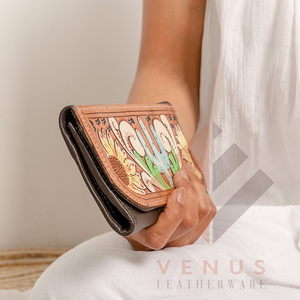 High Quality Women's Genuine Leather Clutch <b>Bag</b> Wallet Fashionable <b>Long</b> Design Purse with Landscape Pattern - Product Image 5