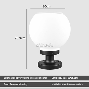 Luminaire solaire d'extérieur en forme <span class=keywords><strong>de</strong></span> boule, <span class=keywords><strong>ampoule</strong></span> <span class=keywords><strong>de</strong></span> porte, idéal pour un jardin ou une clôture - Product Image 6